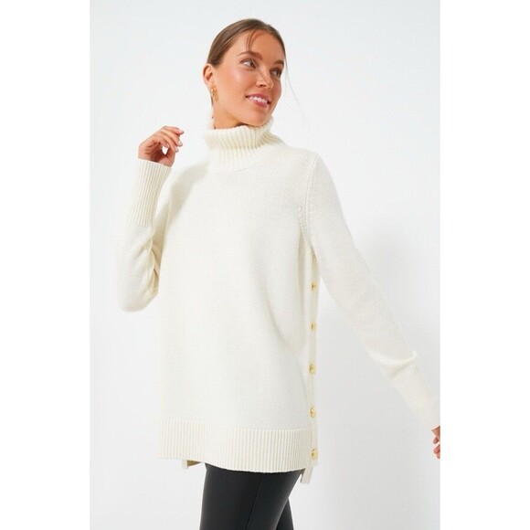Tuckernuck White Sofia Sweater Womens Small Wool Long Sleeve Turtleneck NWT - Picture 1 of 11
